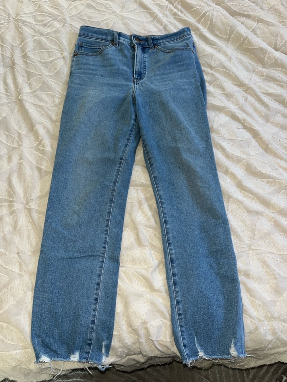 Express Light Blue High-Rise Straight Jeans